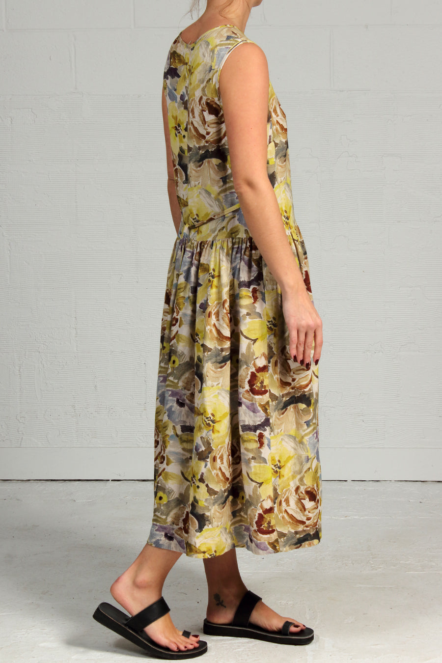 Floral Linen Trill Dress - xlg - last one!