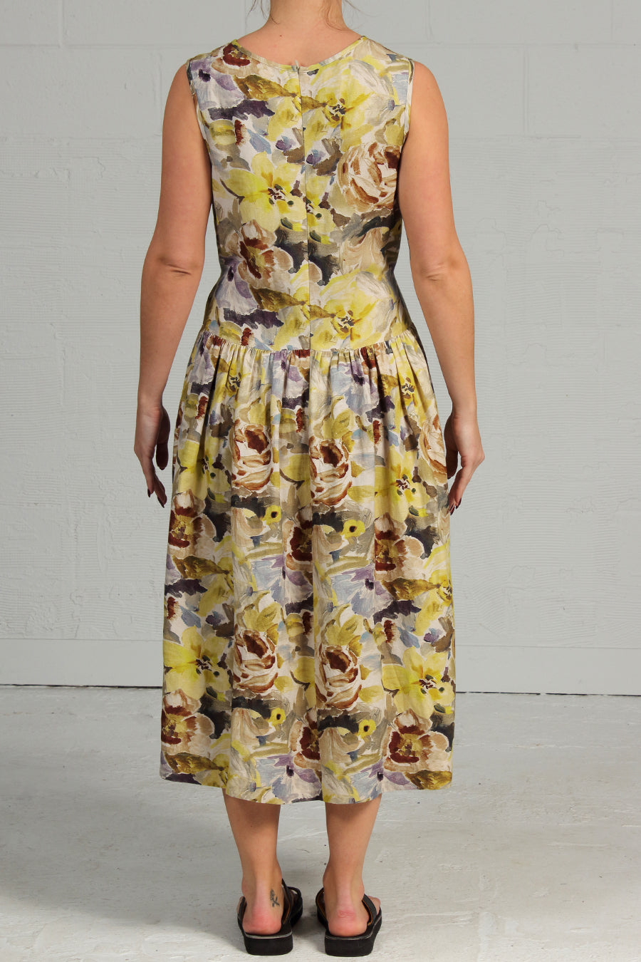 Floral Linen Trill Dress - xlg - last one!
