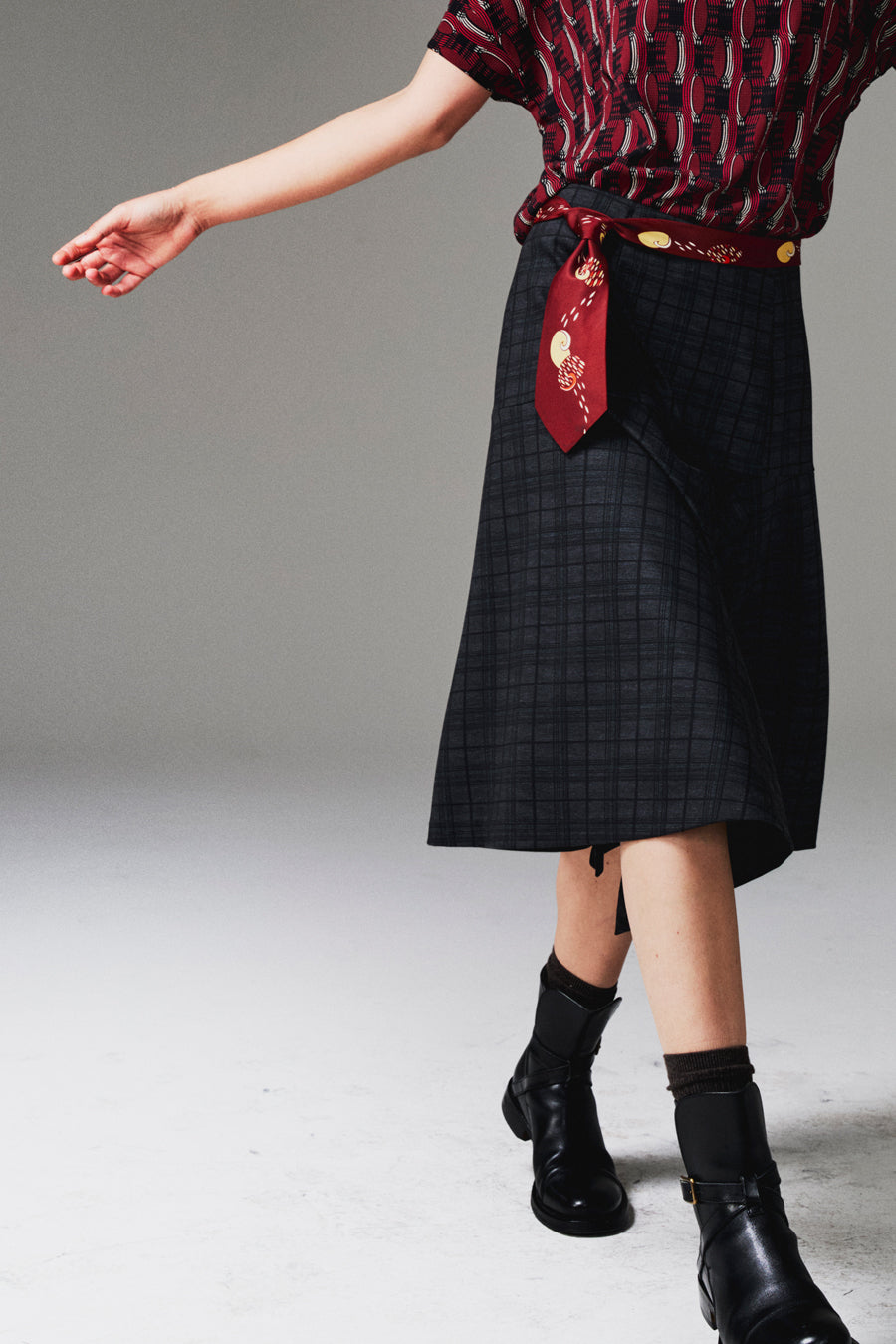 Gray Plaid Comet Skirt - last size - xsm