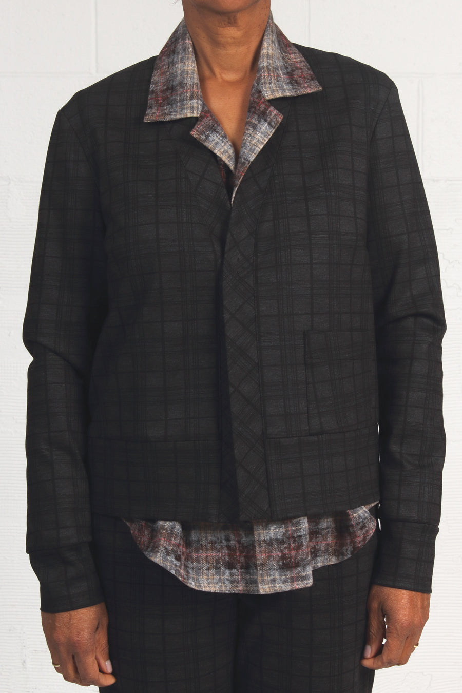 Gray Plaid Viggo Cardigan - last one - xsm
