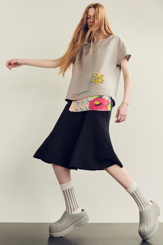 Hemp Benched Skirt - cement