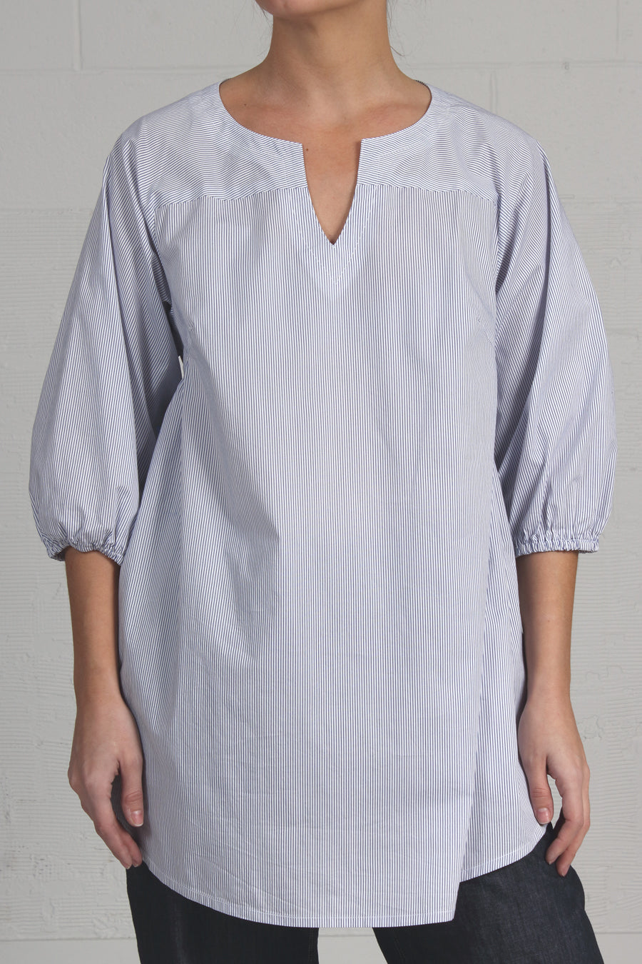 ALLYSON - Spring 2024 Pinstripe Shirting Emma Top -  sml