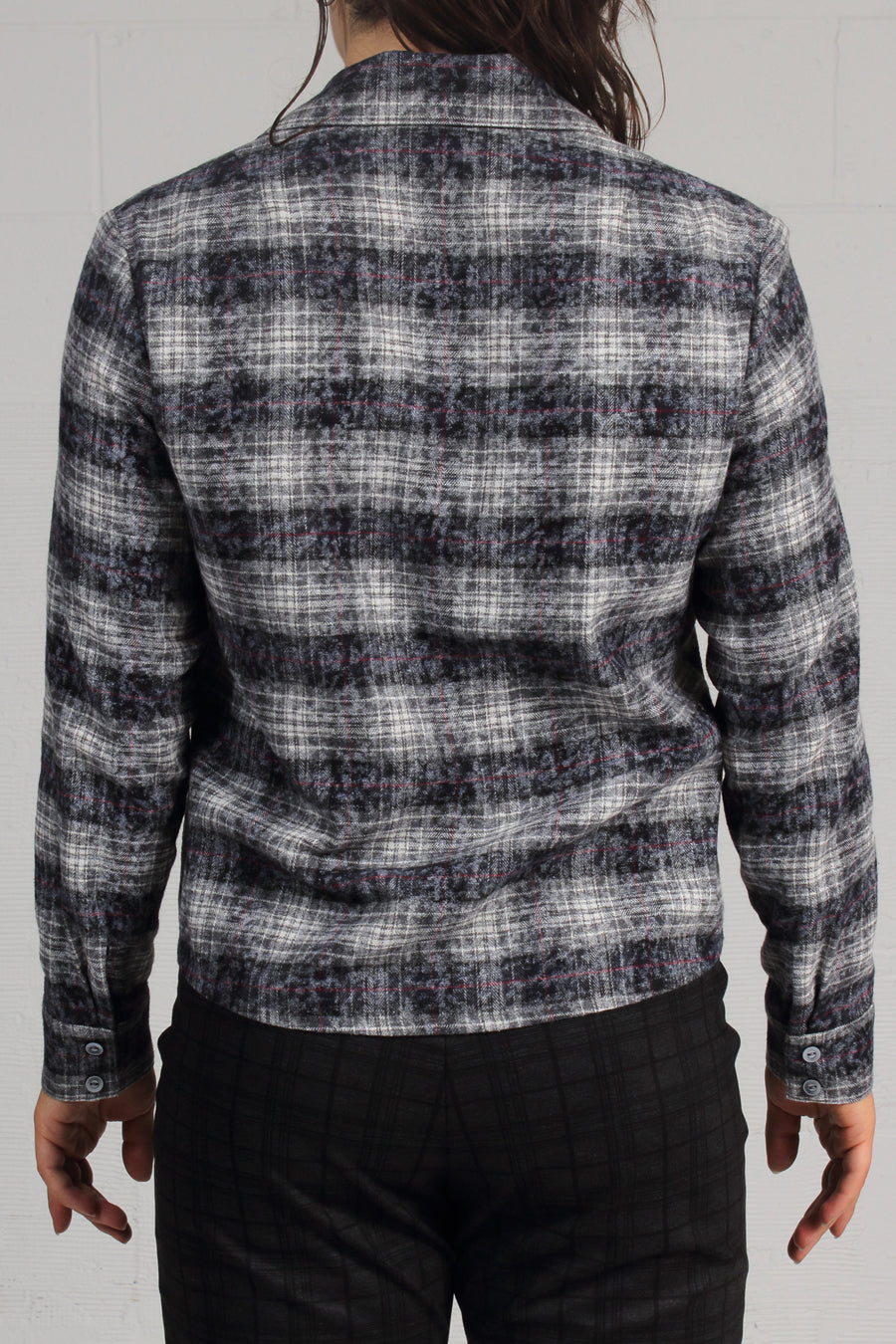 Over Printed Plaid Forest Shirt - sky - SOLD OUT