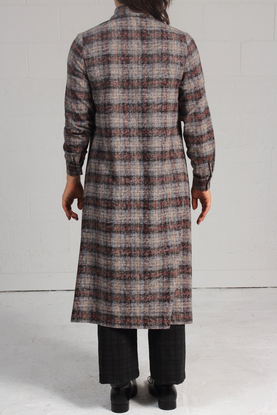 Over Printed Plaid Jack Dress - earth - SOLD OUT