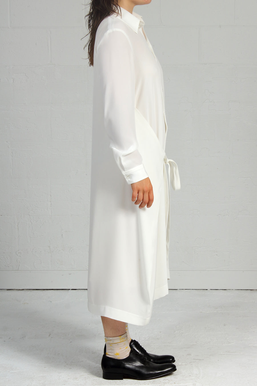 Satin Back Triacetate Jack Dress - ivory