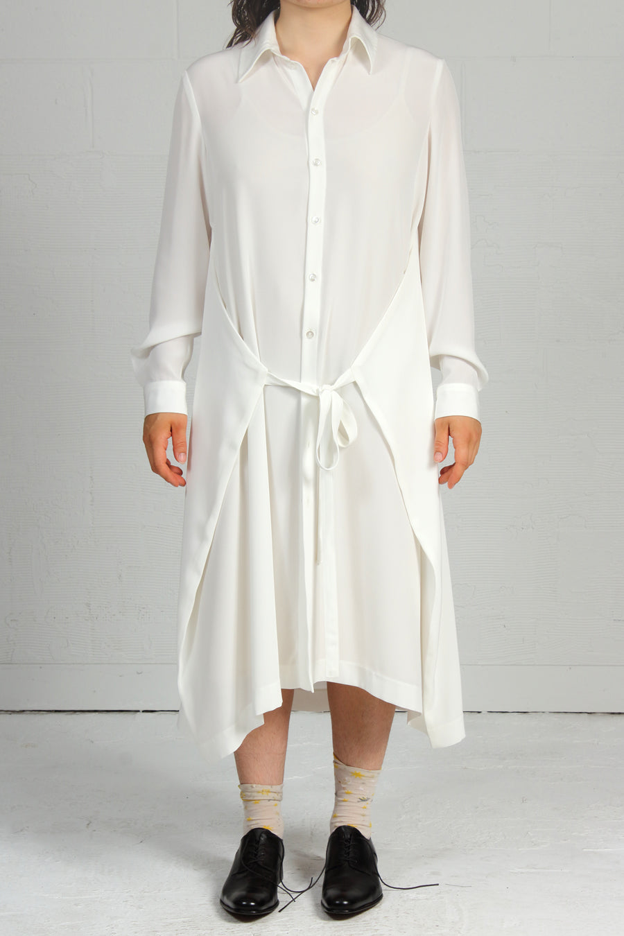 Satin Back Triacetate Jack Dress - ivory