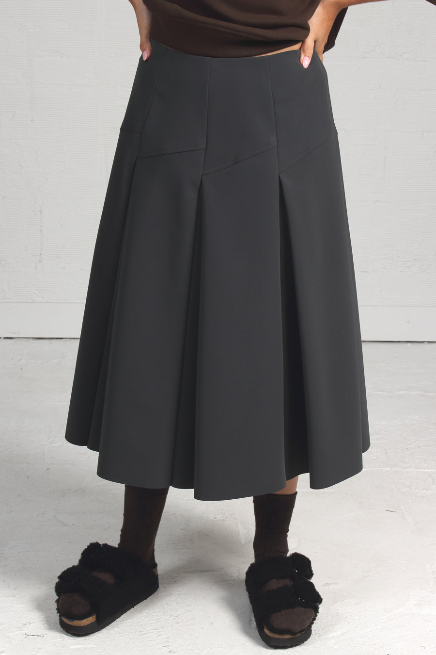 Fall 2024 Bonded Tech Jersey Spadina Skirt - steel grey - xsm