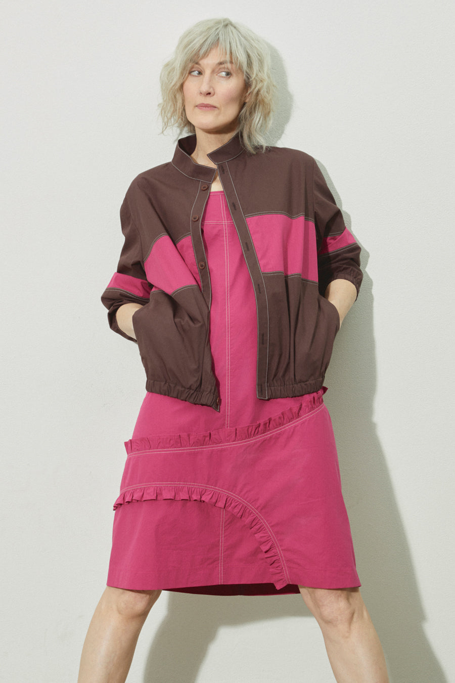 Solid Cotton Annie Dress - Sangria