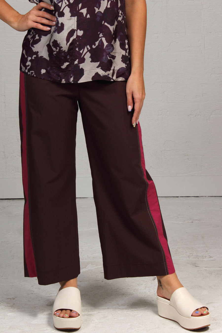 Solid Cotton Match Pant - Espresso/Sangria