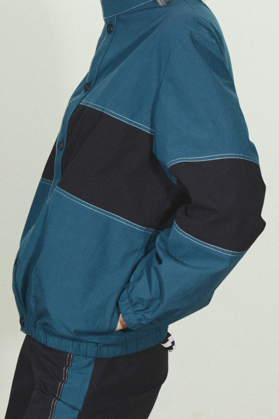 Solid Cottons Randy Jacket - Teal/Black