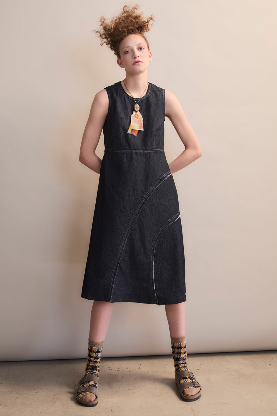 Denim Raw Edged Dress