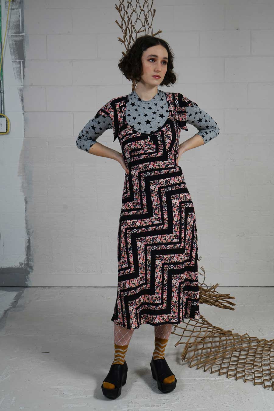Spring 2021 Zig Zag Floral Ossie Dress - med