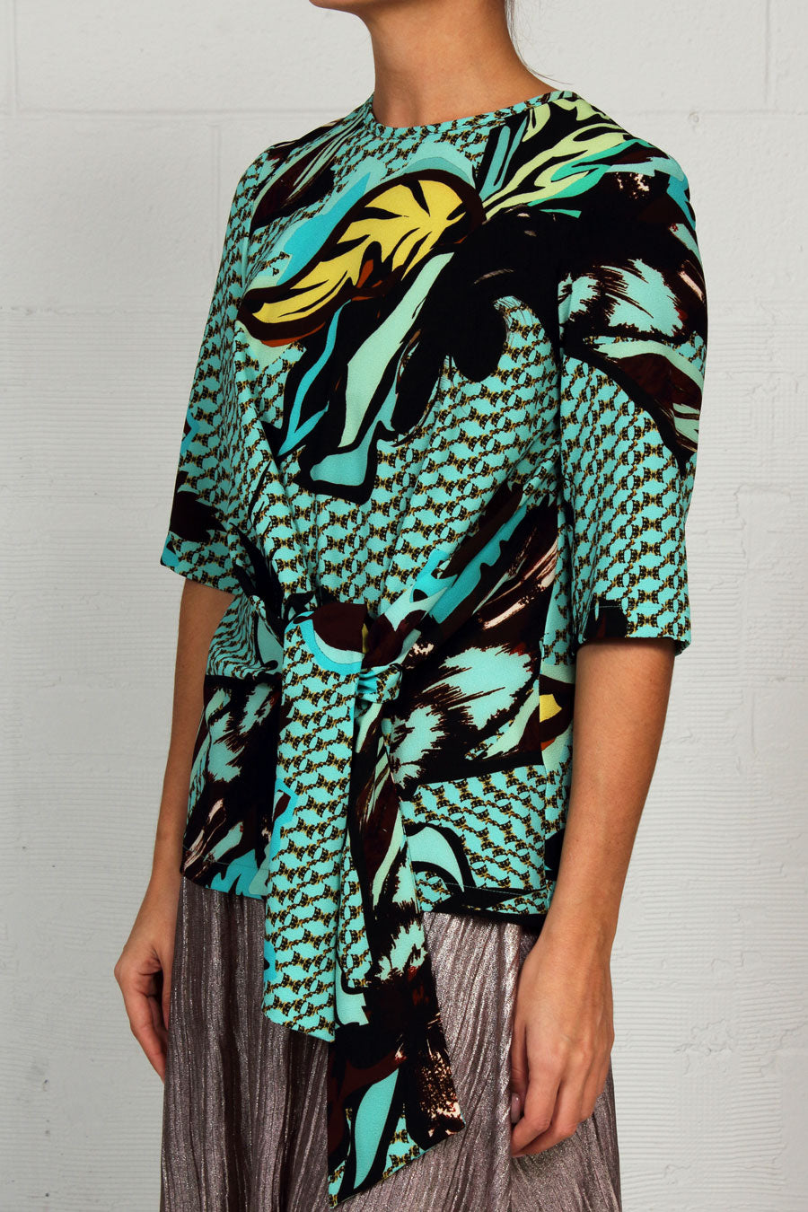 Abstract Crepe Print Norma Top