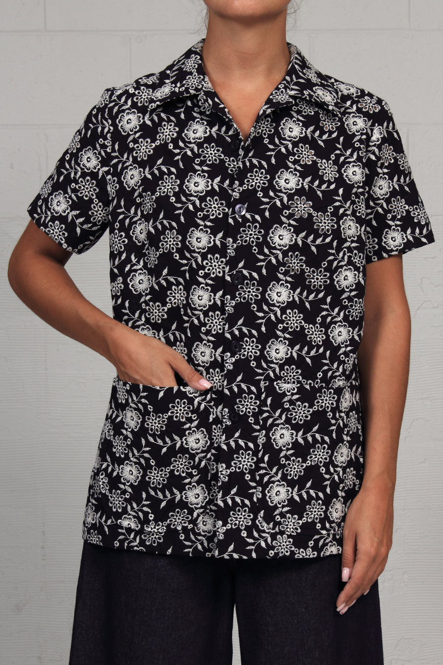 Floral Eyelet Marg Shirt