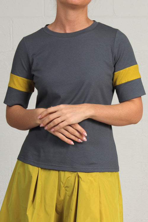 2 Tone Knits Striped Davis - steel with citrus