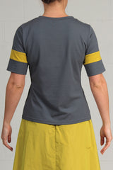 2 Tone Knits Striped Davis - steel with citrus