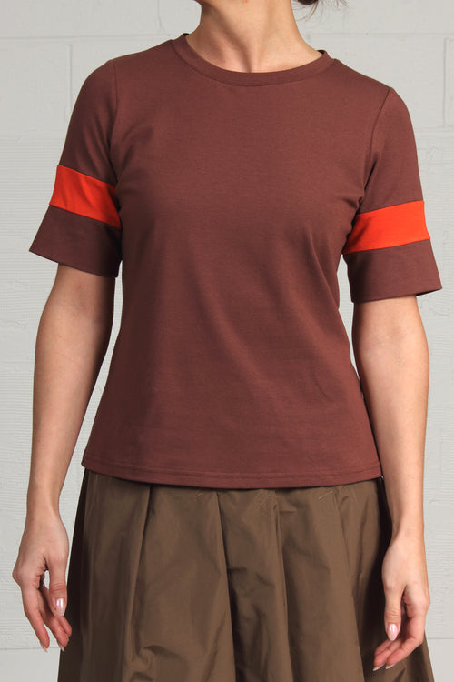 2 Tone Knits Striped Davis - brown with orange