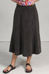 Chenille Stripe Linen Benched Skirt