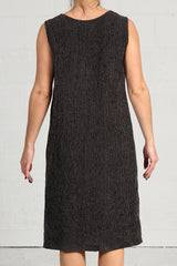 Chenille Stripe Linen Shifty Dress