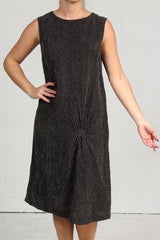 Chenille Stripe Linen Shifty Dress