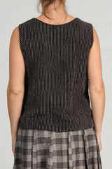 Chenille Stripe Linen Shifty Top