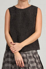 Chenille Stripe Linen Shifty Top