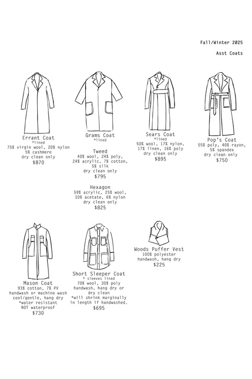 Coats arrive Oct 18th! In store at 10am and online at 2pm.