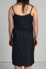 Denim Stitched Slip Dress
