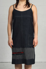 Denim Stitched Slip Dress