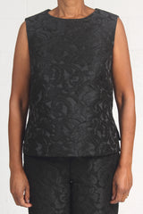 Floral Jacquard Deb Top - black - SOLD OUT
