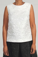 Floral Jacquard Deb Top - ivory -SOLD OUT