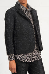 Floral Jacquard Max Jacket - black - SOLD OUT