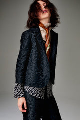 Floral Jacquard Max Jacket - black - SOLD OUT