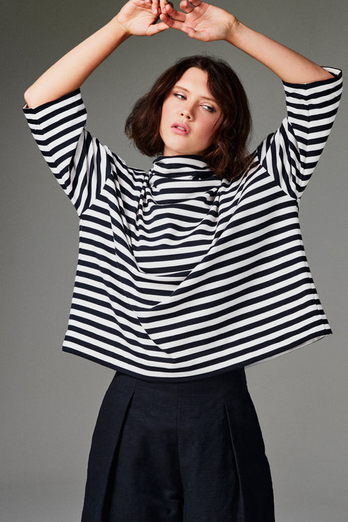 French Terry Stripes Belton Top - SOLD OUT