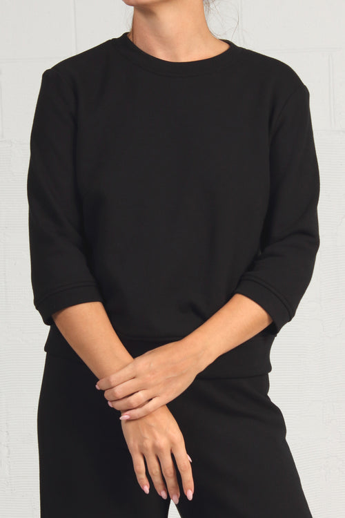 French Terry Benny Sweatshirt - black - - 30% off