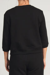 French Terry Benny Sweatshirt - black - - 30% off