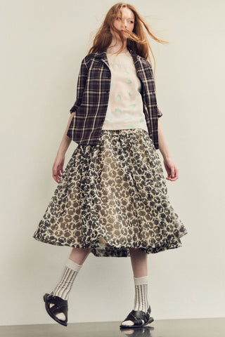 Faux Sequin Print Shaw Skirt