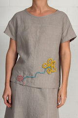 Spring 2024 Embellished Hemp Order Top - last one xsm!