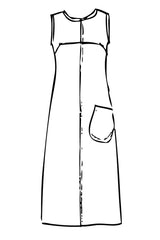 Rumpled Linen Mill Dress - khaki