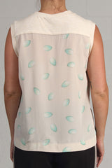 Spring 2024 Cream Nesting Top - Robin's Egg - med