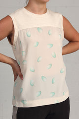 Spring 2024 Cream Nesting Top - Robin's Egg - med