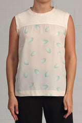 Spring 2024 Cream Nesting Top - Robin's Egg - med