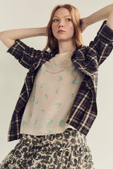 Spring 2024 Cream Nesting Top - Robin's Egg - med
