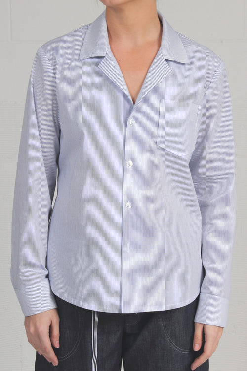 Spring 2024 Pinstripe Shirting Forest Shirt - med, xlg