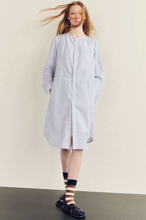 Spring 2024 Pinstripe Shirting Trent Dress - med, lrg