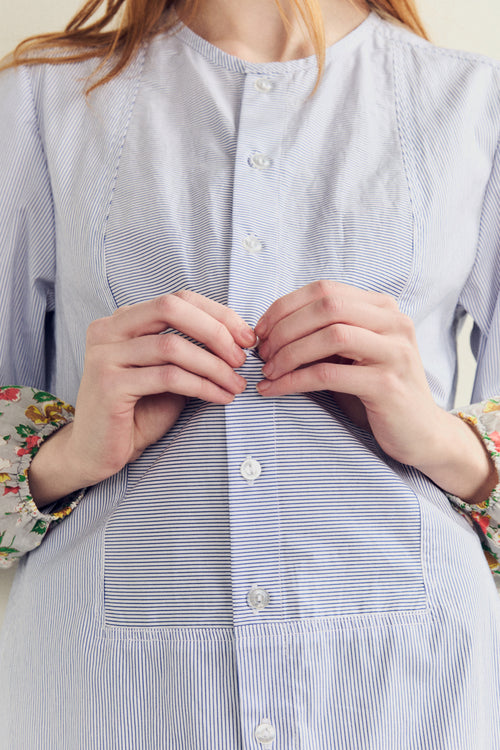 Spring 2024 Pinstripe Shirting Trent Dress - med, lrg