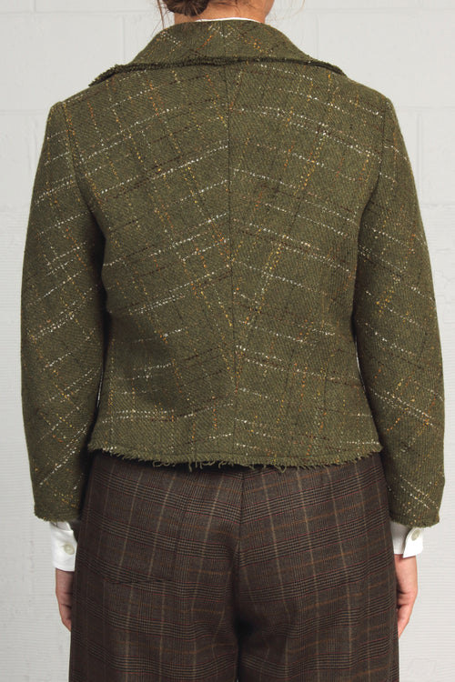 Fall 2023 Plaid Wool Shep Jacket - green - large - last one! - 50% off