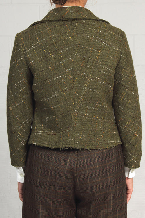 Plaid Wool Shep Jacket - green - large - last one!
