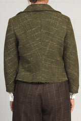Fall 2023 Plaid Wool Shep Jacket - green - large - last one! - 50% off