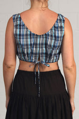 Spring 2024 Plaid Cropped Studio - Turquoise - med, lrg